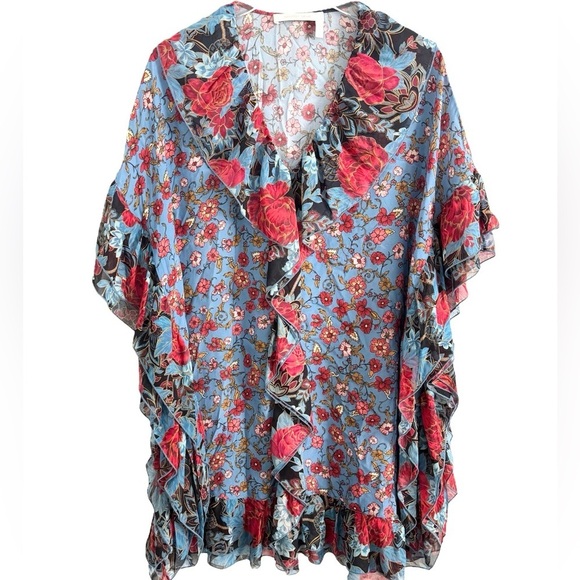SEE BY CHLOE SILK RUFFLE FLORAL GEORGIA’S GARDEN PRINT DRESS SZ 36 / S / 4 - Picture 3 of 6